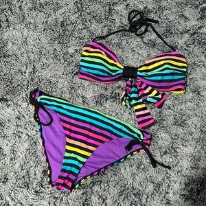 Rainbow Striped Bikini